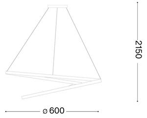 Ideal Lux - LED димируем полилей на кабел OZ LED/48W/230V Ø 60 см CRI 90 бял