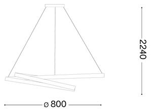 Ideal Lux - LED димируем полилей на кабел OZ LED/55W/230V Ø 80cm CRI 90 черен