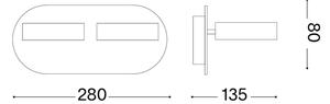 Ideal Lux - LED стенен точков аплик OBY 2xLED/6W/230V CRI 90 бял
