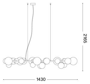 Ideal Lux - LED полилей на кабел PERLAGE 30xG9/3W/230V 143 см златист/димно бежов