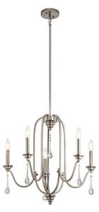 Quintiesse QN-KARLEE5 - Полилей с прът KARLEE 5xE14/60W/230V матов хром