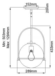 Quintiesse QN-SOMERSET-P-C-HB - Полилей на тръба SOMERSET 1xE27/60W/230V бронзов