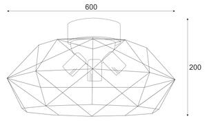 Brilagi - Плафон WOODY BASKET 3xE27/60W/230V Ø 60 см дъб