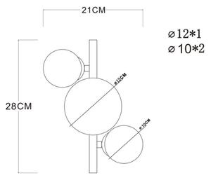 Globo 56135-3W - LED Полилей за повърхностен монтаж RIHA 3xG9/3W/230V месинг