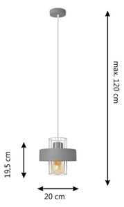 Пендел VOLTA 1xE27/15W/230V сив