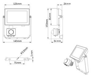 Philips - LED Екстериорен прожектор със сензор PROJECTLINE LED/20W/230V IP65 3000K