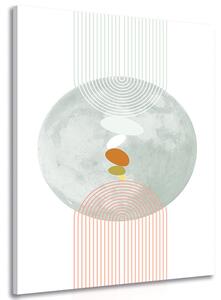 Картина на платно – Модерен кръг с дъга Mid-Century