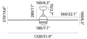 FARO 33524WP - LED Таванен вентилатор POROS L LED/19W/230V д. 132 см SMART + д.у