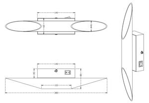 Trio - LED Аплик BOLERO 2xLED/3,1W/230V CRI 90 матов хром