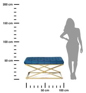 Капитонирана пейка SALIBA 50x97 см златиста/синя