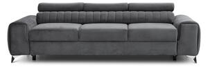 Тъмносив кадифен разтегателен диван 261 cm Laurence – ELTAP
