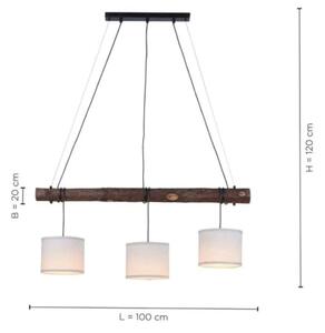 Leuchten Direkt 11238-79 - Пендел BARK 3xE27/40W/230V