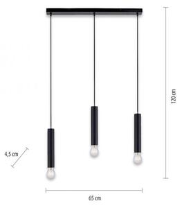 Leuchten Direkt 15618-18 - Пендел BRUNA 3xE27/60W/230V черен