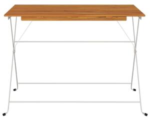 VidaXL Сгъваема бистро маса, 100x54x71 см, акация масив и стомана