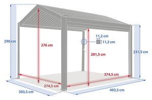 Пергола Hesperide Ecozia, Алуминий с дървесен ефект, 4x3 m