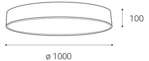 LED2 - LED Плафон MONO LED/153W/230V 3000K Ø 100 см черен