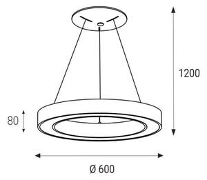 LED2 - LED Пендел SATURN LED/50W/230V 3000K Ø 60 см бял