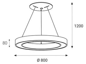 LED2 - LED Пендел SATURN LED/80W/230V 3000K Ø 80 см бял