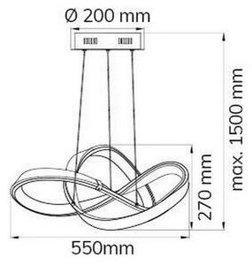 Wofi 6134.01.88.9000 - LED Димируем пендел INDIGO LED/44W/230V