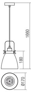 Redo 01-1273 - Пендел ARNE 1xE27/42W/230V сив