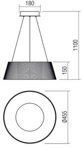 Redo 01-1938 - LED Пендел SARIS LED/36W/230V антрацит