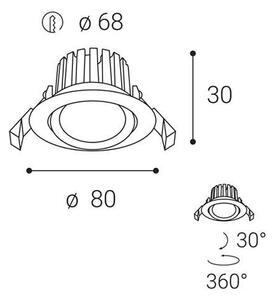 LED2 - LED Димируема луничка за баня MAX LED/8W/230V 3000K IP65