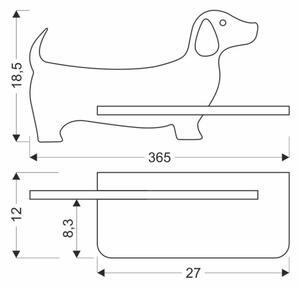 LED Детски аплик с рафт DOG LED/5W/230V син/дървен