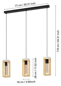 Eglo 43744 - Пендел NAFFERTON 3xE27/40W/230V