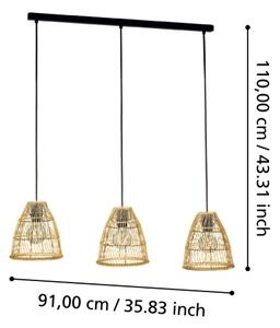 Eglo 43867 - Пендел AYESGARTH 3xE27/40W/230V