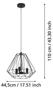 Eglo 43845 - Пендел TARLE 3xE14/40W/230V