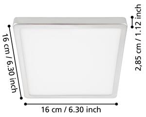 Eglo 900649 - LED Плафон за баня FUEVA LED/11W/230V IP44 хром