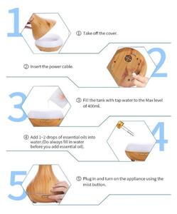 LED RGB овлажнител и йонизатор на въздуха 400 мл