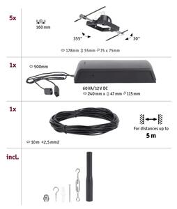 Paulmann 94434 - К-кт 5xGU5,3/10W Спот MAC 230V черен