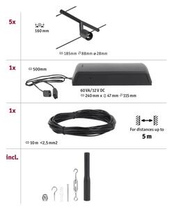 Paulmann 94446 - К-кт 5xGU5,3/10W Спот SALT 230V черен