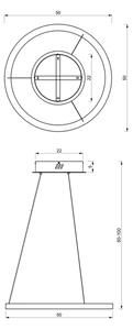 LED Пендел GALAXIA LED/26W/230V черен