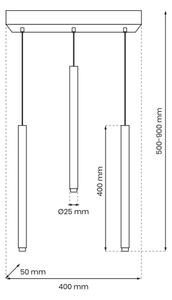 Пендел MONZA 3xG9/8W/230V черен