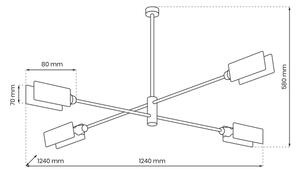 Полилей ASTRA 4xE27/60W/230V черен