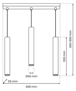 Пендел HUDSON 3xGU10/8W/230V бял