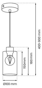 Пендел MADERA 1xE27/60W/230V бял/дървен