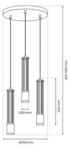 Пендел ESTILO 3xGU10/40W/230V черен