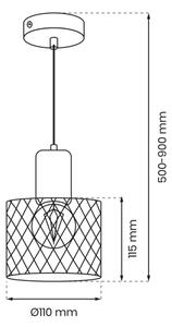 Пендел SOBRESA 1xE27/60W/230V черен/дървен