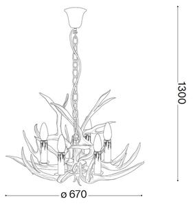 Ideal Lux - Пендел CHALET 6xE14/40W/230V еленови рога