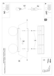 Sollux SL.1152 - Плафониера YOLI 2xG9/12W/230V черен