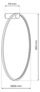 LED стенно осветително тяло SATURNO LED/46W/230V Ø 80 см IP44 черно