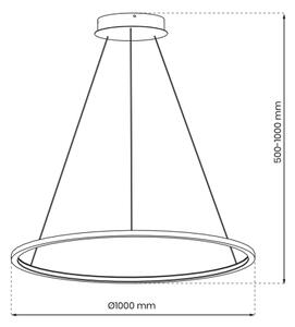 LED Пендел за баня SATURNO LED/57W/230V Ø 100 см IP44 златист