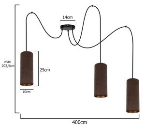 Пендел AVALO 3xE27/60W/230V кафяв