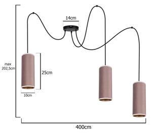 Пендел AVALO 3xE27/60W/230V розов