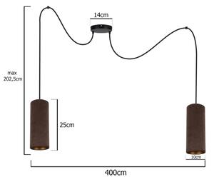 Пендел AVALO 2xE27/60W/230V кафяв/меден