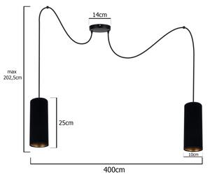 Пендел AVALO 2xE27/60W/230V черен
