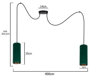 Пендел AVALO 2xE27/60W/230V зелен